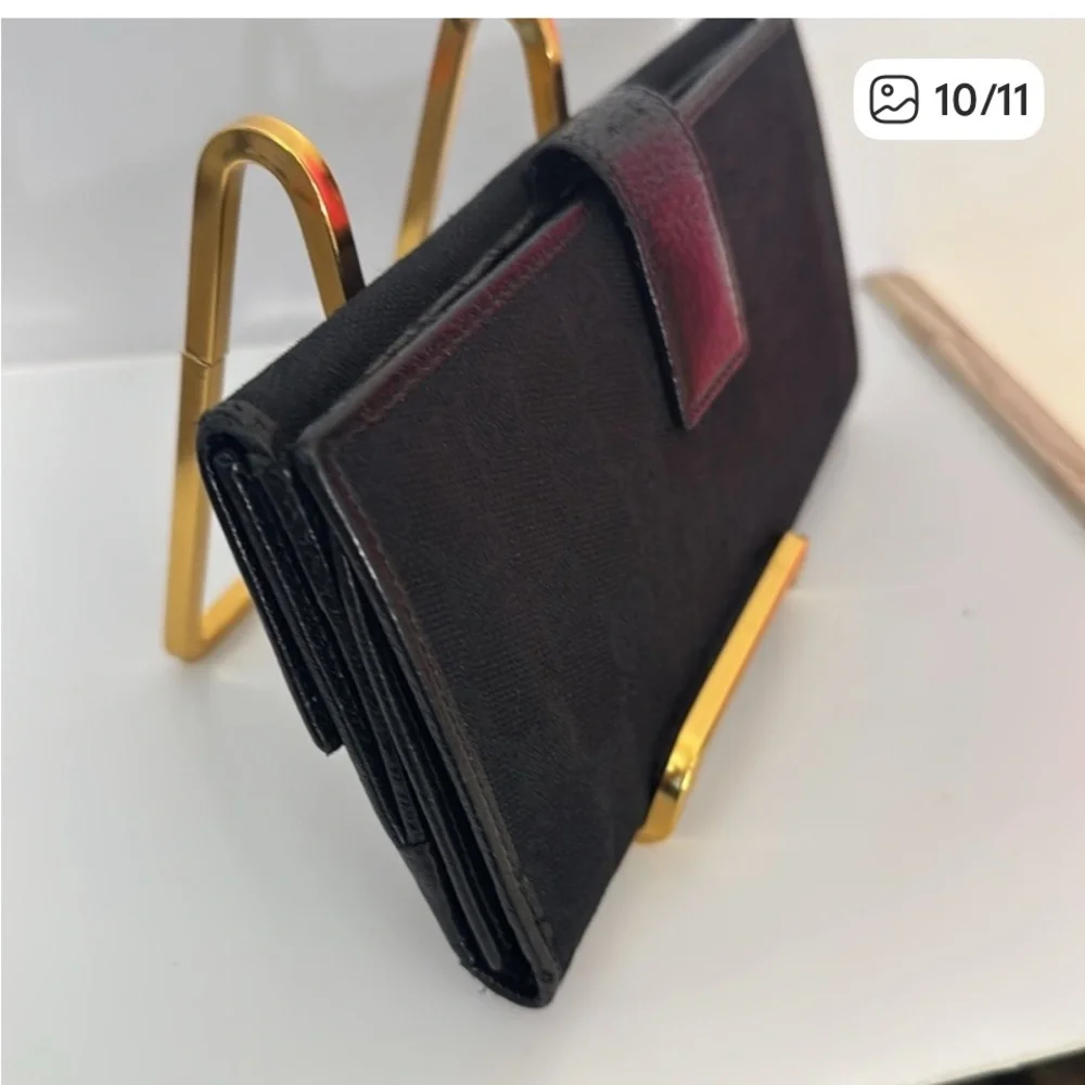 Gucci Black & Silver Monogram Wallet